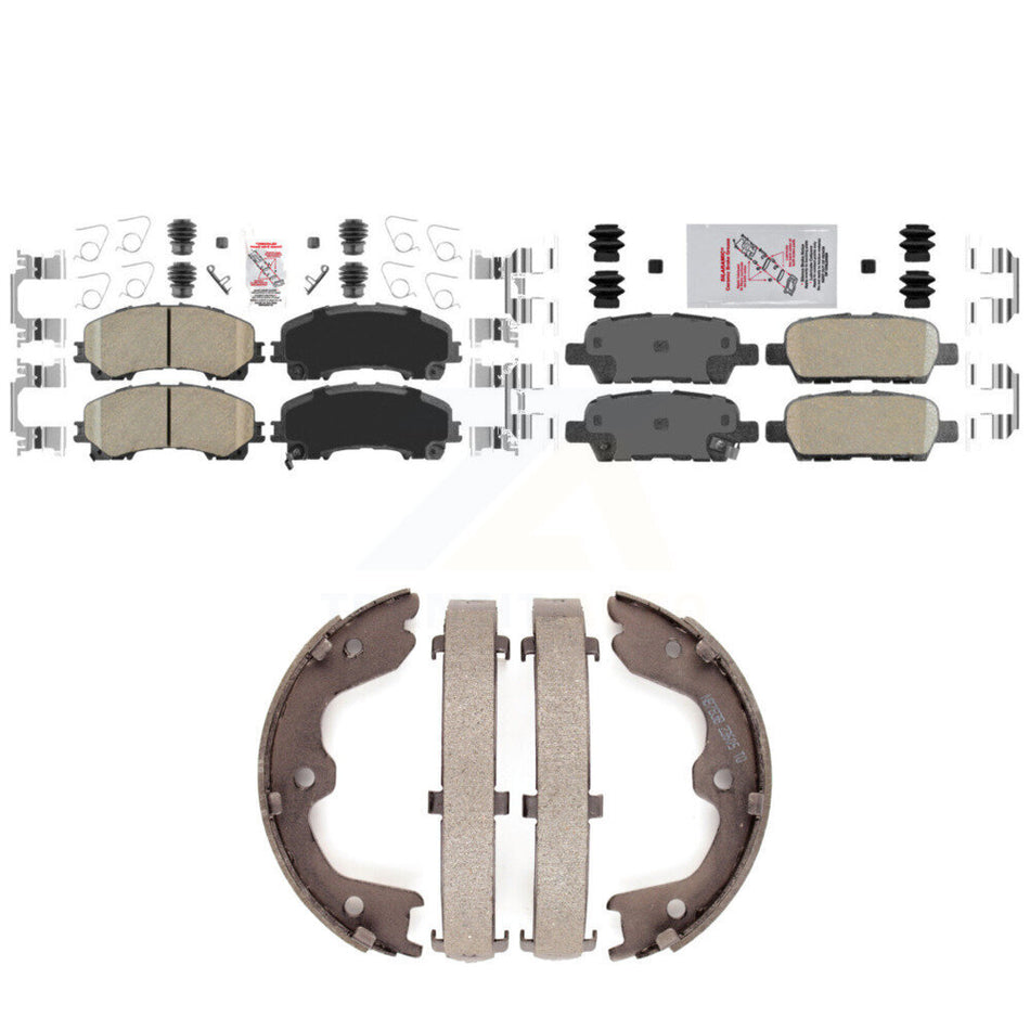 Front Rear Ceramic Disc Brake Pads And Parking Shoes Kit For INFINITI QX50 KNN-100595