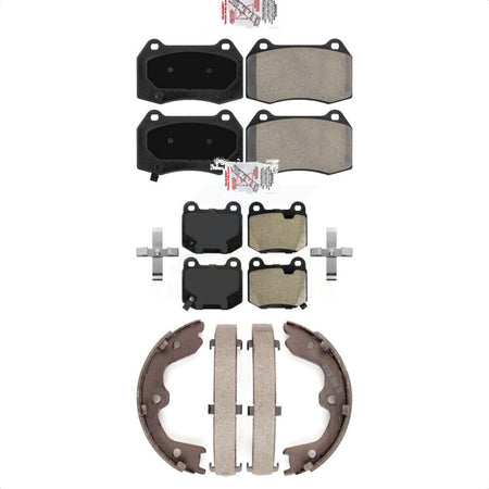 Front Rear Semi-Metallic Disc Brake Pads And Parking Shoes Kit For Nissan 350Z KNN-100603