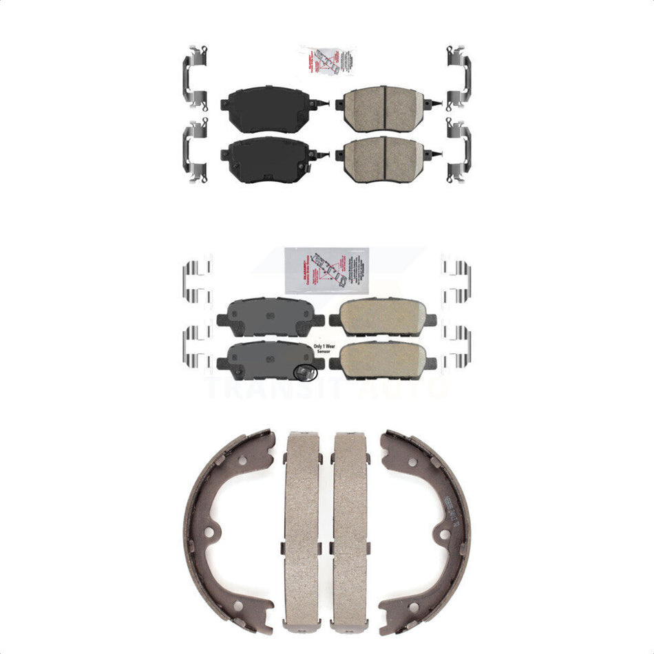 Front Rear Ceramic Disc Brake Pads And Parking Shoes Kit For Nissan Murano KNN-100606