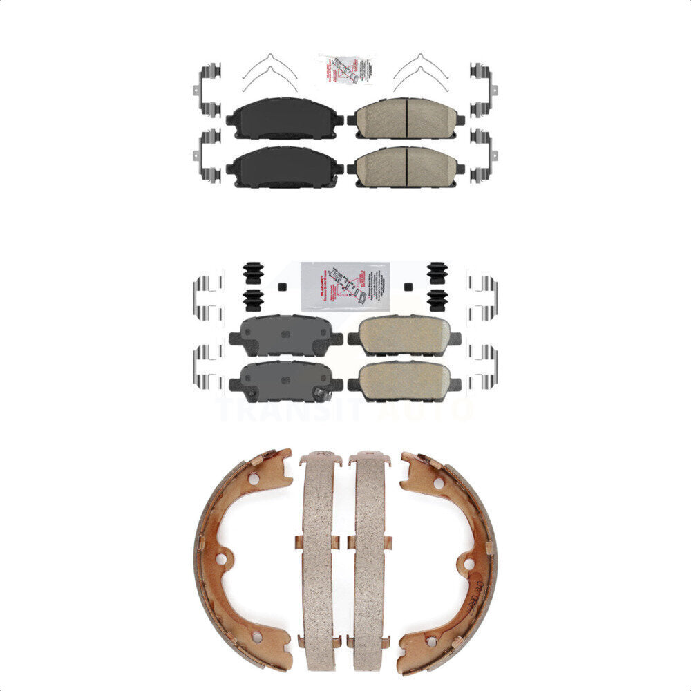Front Rear Ceramic Disc Brake Pads And Parking Shoes Kit For Nissan Quest KNN-100611