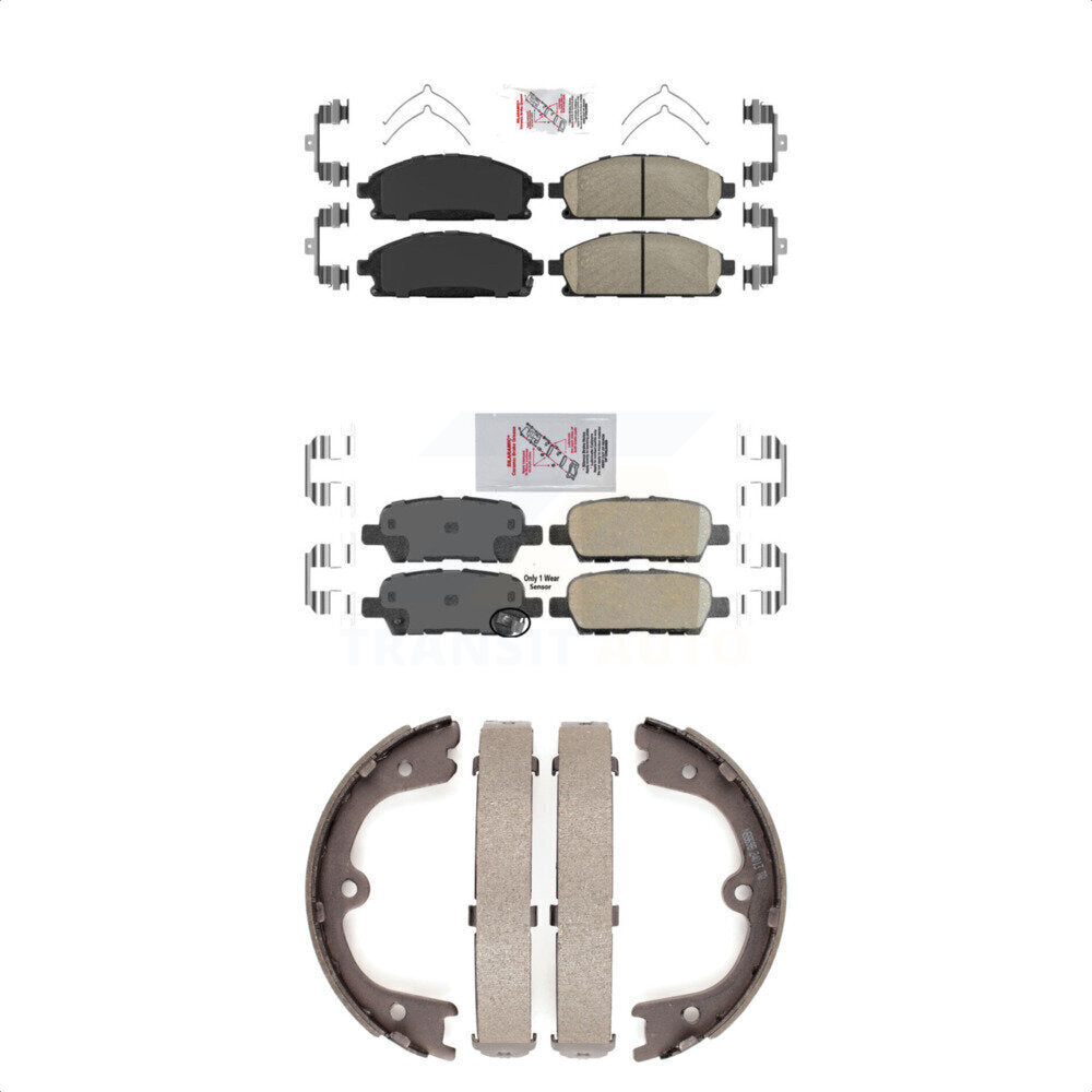 Front Rear Ceramic Disc Brake Pads And Parking Shoes Kit For Nissan Quest KNN-100616