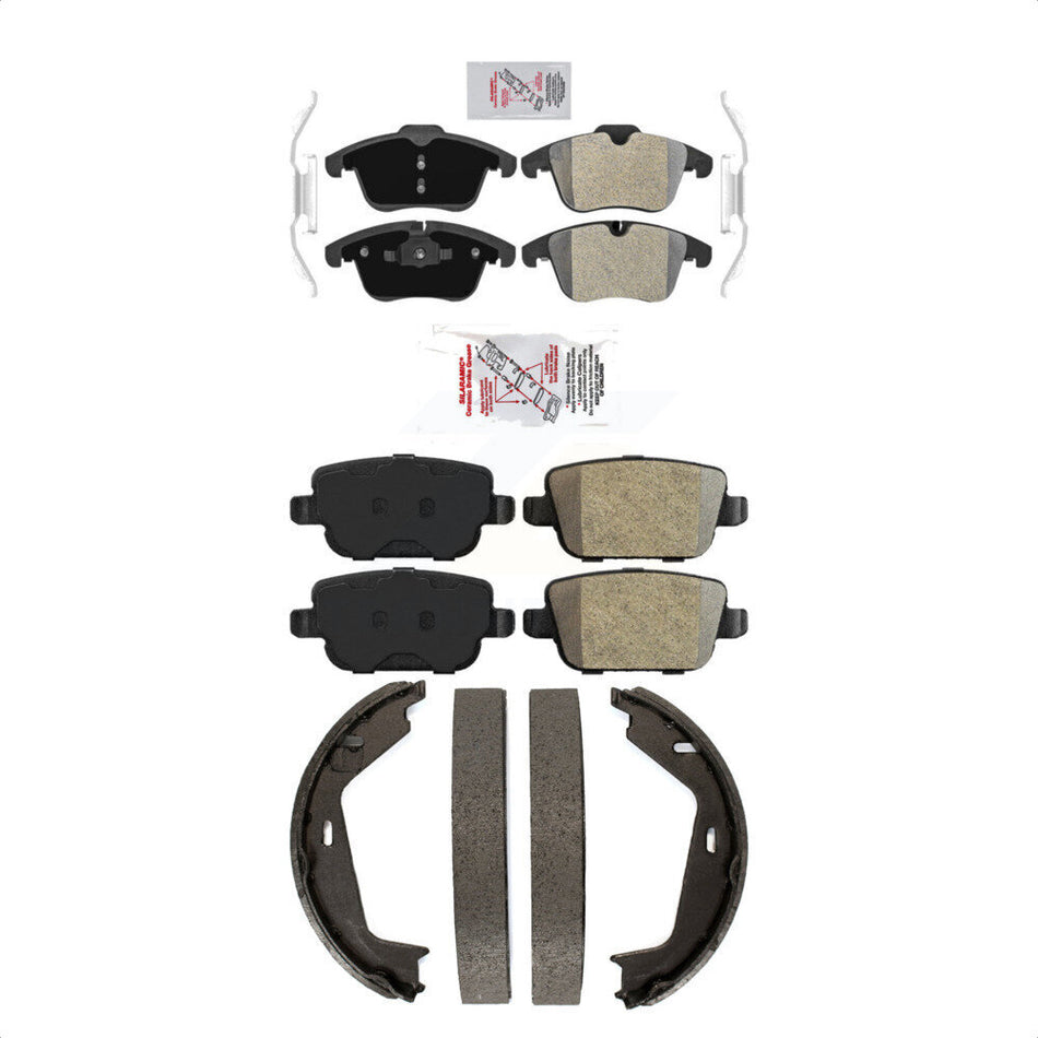 Front Rear Semi-Metallic Disc Brake Pads And Parking Shoes Kit For Volvo S80 KNN-100619