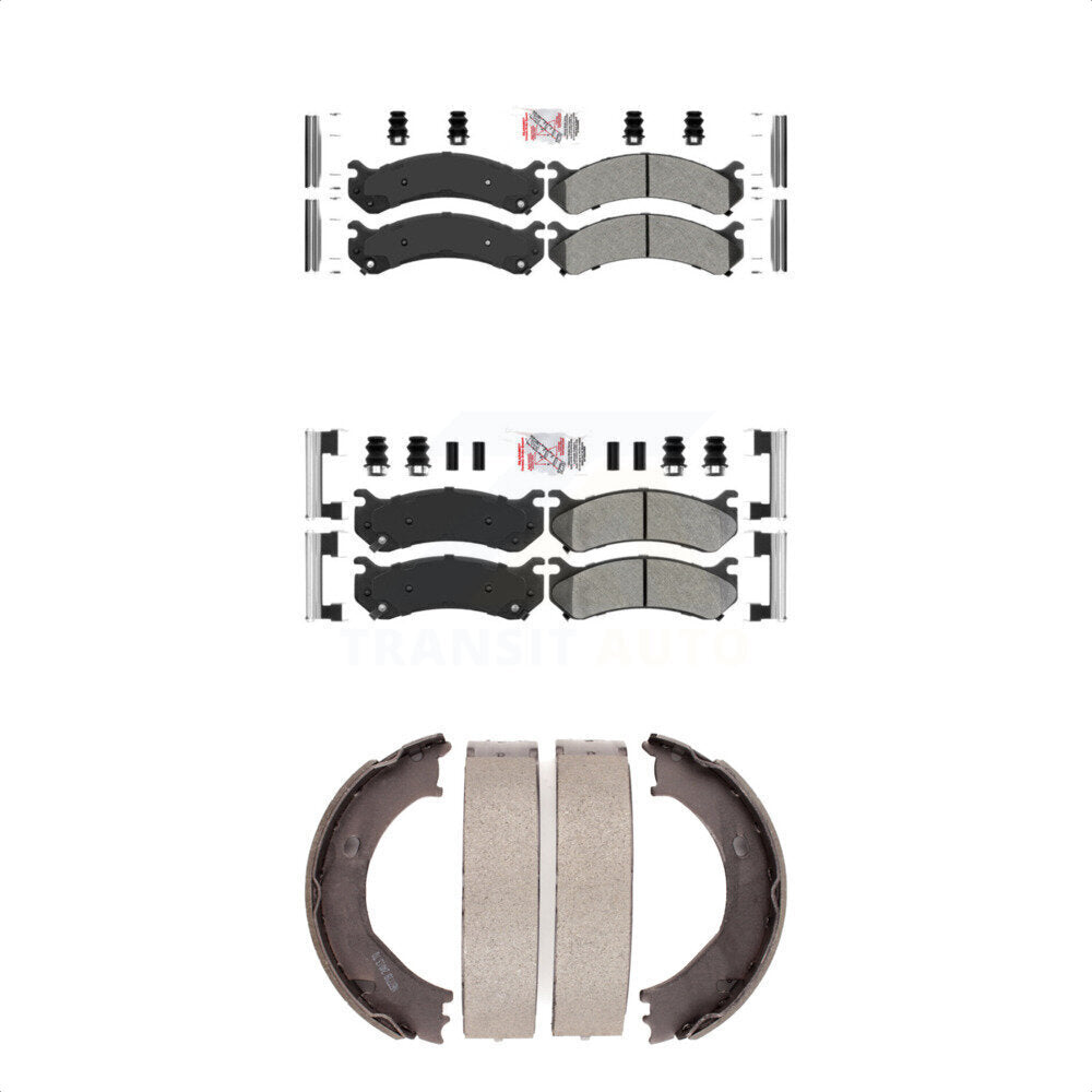 Front Rear Semi-Metallic Disc Brake Pads And Parking Shoes Kit For Chevrolet KNN-100633