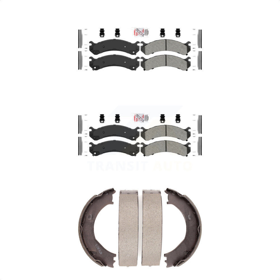 Front Rear Semi-Metallic Disc Brake Pads And Parking Shoes Kit For Chevrolet KNN-100635