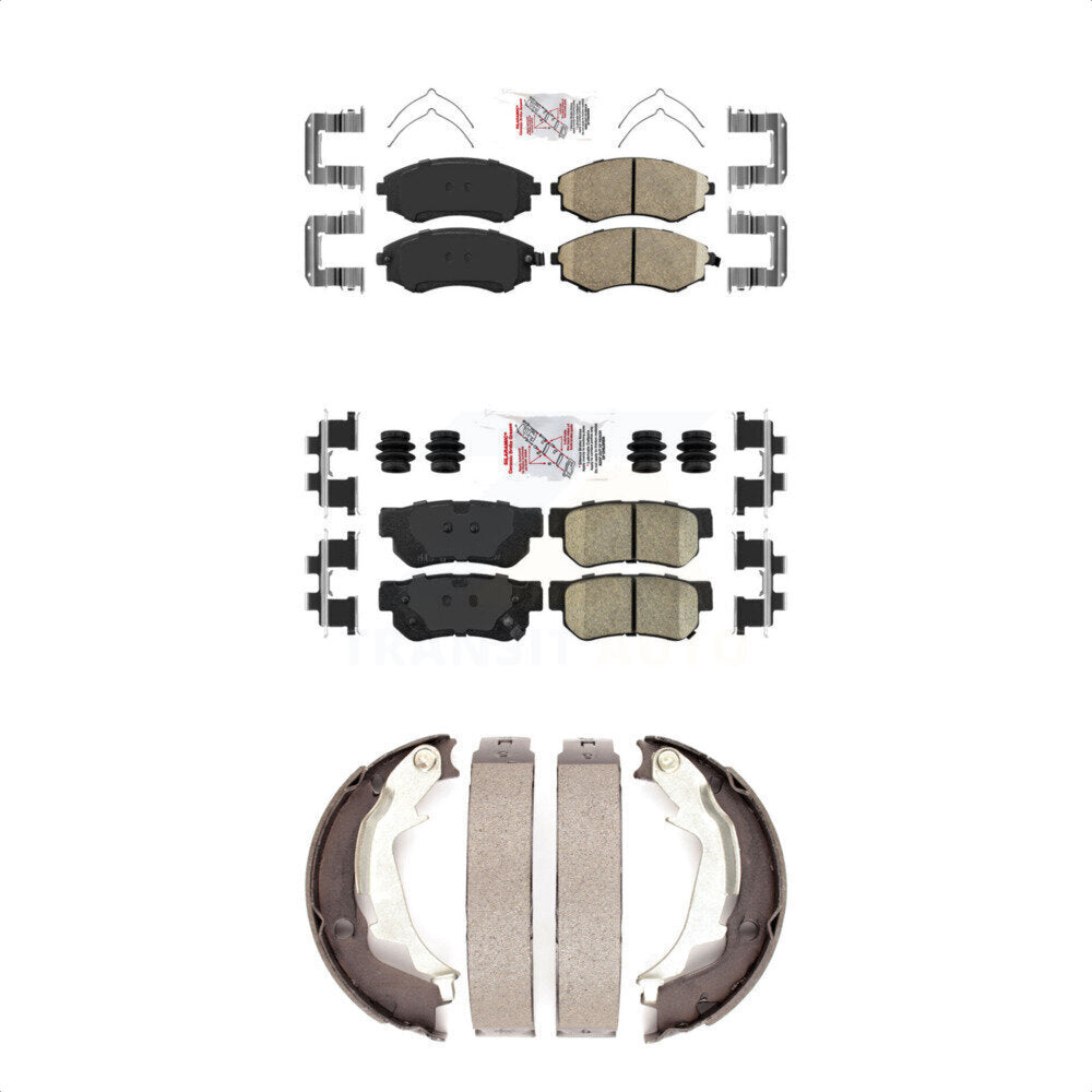 Front Rear Ceramic Disc Brake Pads And Parking Shoes Kit For Hyundai Sonata KNN-100645
