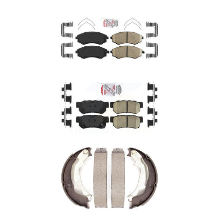 Front Rear Ceramic Disc Brake Pads And Parking Shoes Kit For Hyundai Sonata KNN-100646