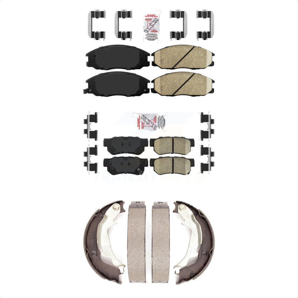 Front Rear Ceramic Disc Brake Pads And Parking Shoes Kit For Hyundai XG350 KNN-100648