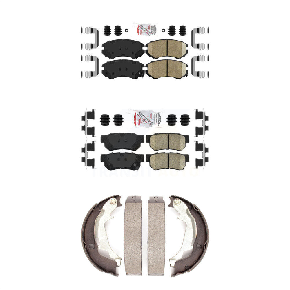 Front Rear Ceramic Disc Brake Pads And Parking Shoes Kit For Hyundai Sonata KNN-100649