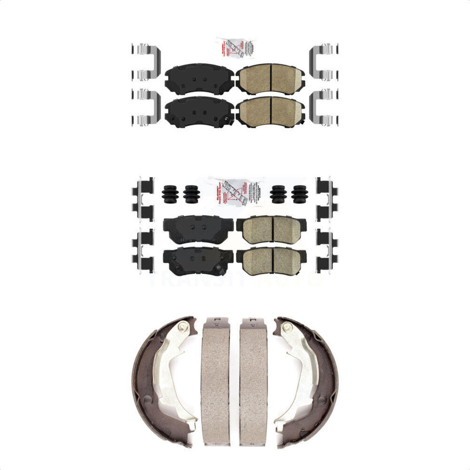 Front Rear Ceramic Disc Brake Pads And Parking Shoes Kit For Hyundai Sonata KNN-100650