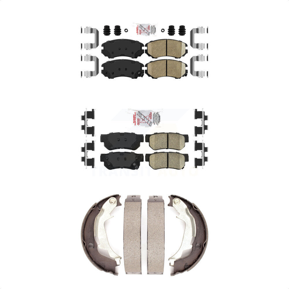 Front Rear Ceramic Disc Brake Pads And Parking Shoes Kit For Hyundai Sonata KNN-100651