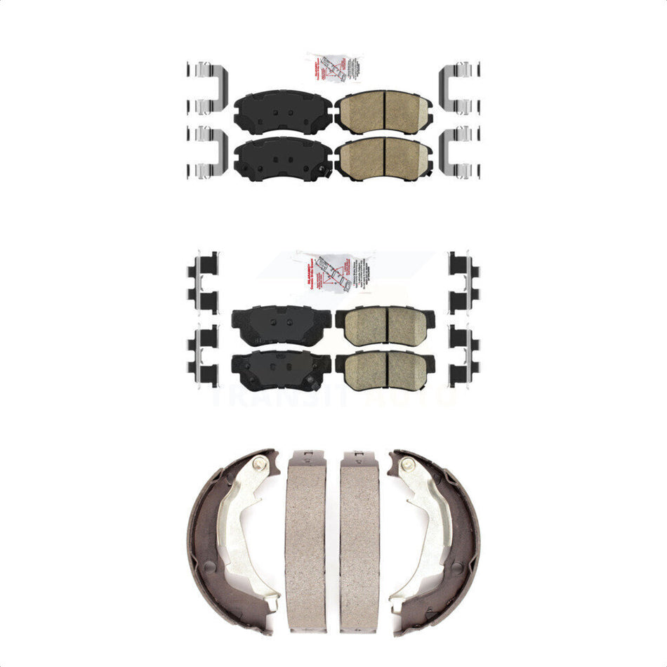 Front Rear Ceramic Disc Brake Pads And Parking Shoes Kit For Hyundai Sonata KNN-100652
