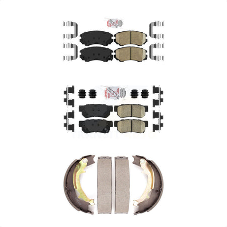 Front Rear Ceramic Disc Brake Pads And Parking Shoes Kit For Hyundai Tucson KNN-100656