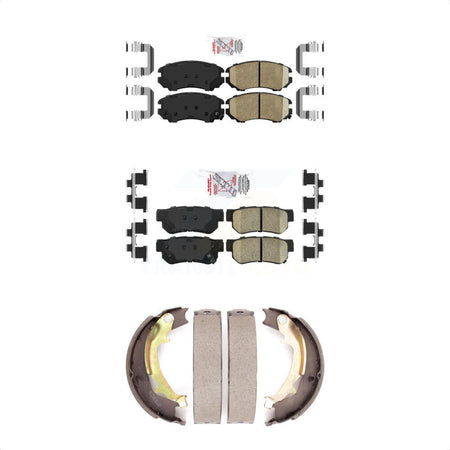 Front Rear Ceramic Disc Brake Pads And Parking Shoes Kit For Hyundai Tucson KNN-100660