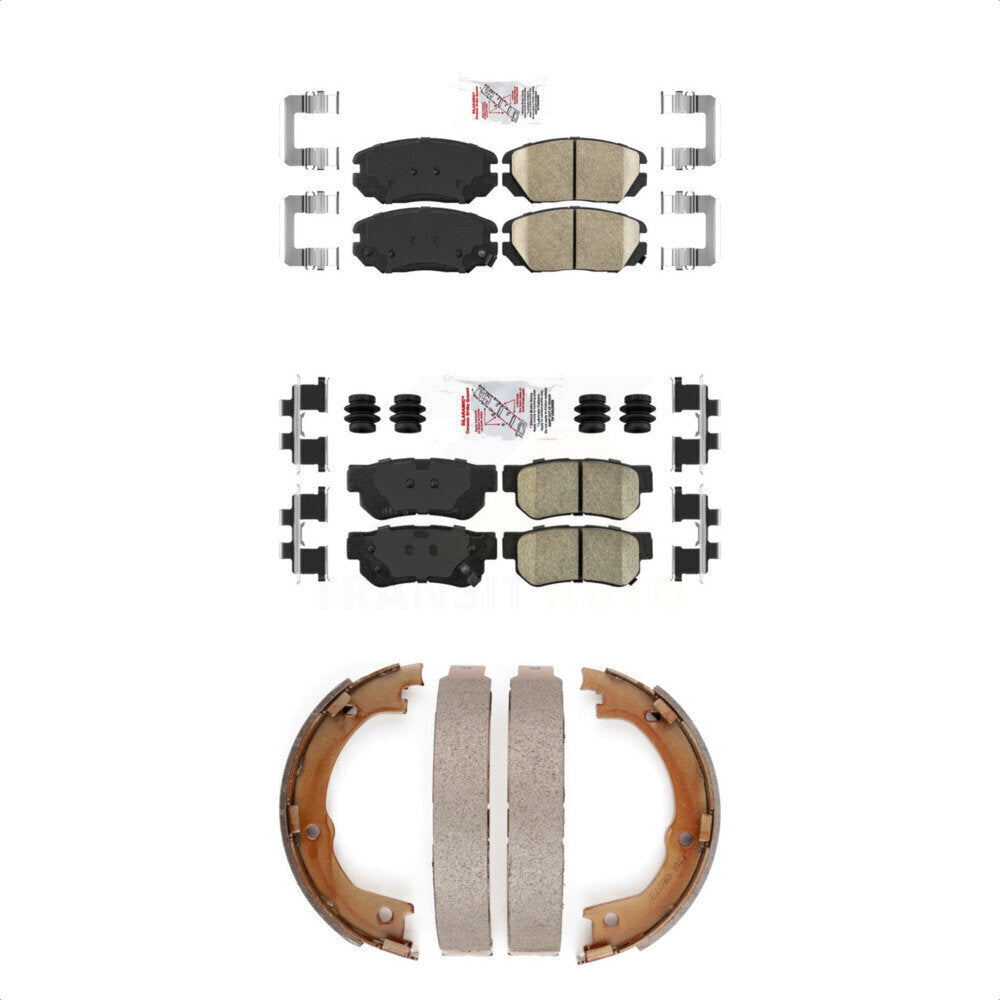 Front Rear Ceramic Disc Brake Pads And Parking Shoes Kit For Hyundai Azera KNN-100661