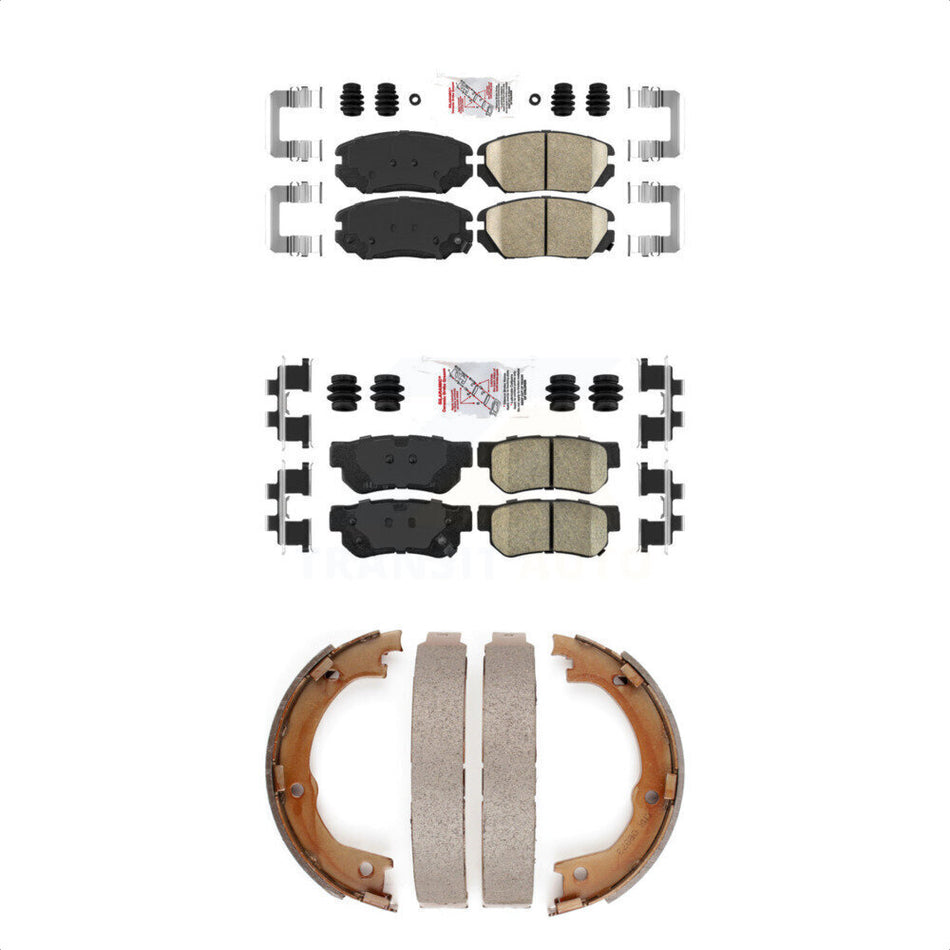 Front Rear Ceramic Disc Brake Pads And Parking Shoes Kit For Hyundai Azera KNN-100662