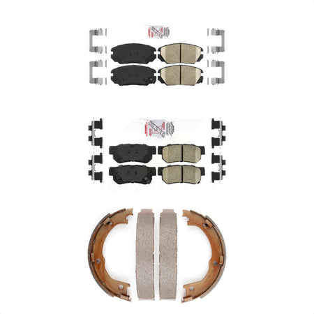 Front Rear Ceramic Disc Brake Pads And Parking Shoes Kit For Hyundai Azera KNN-100663