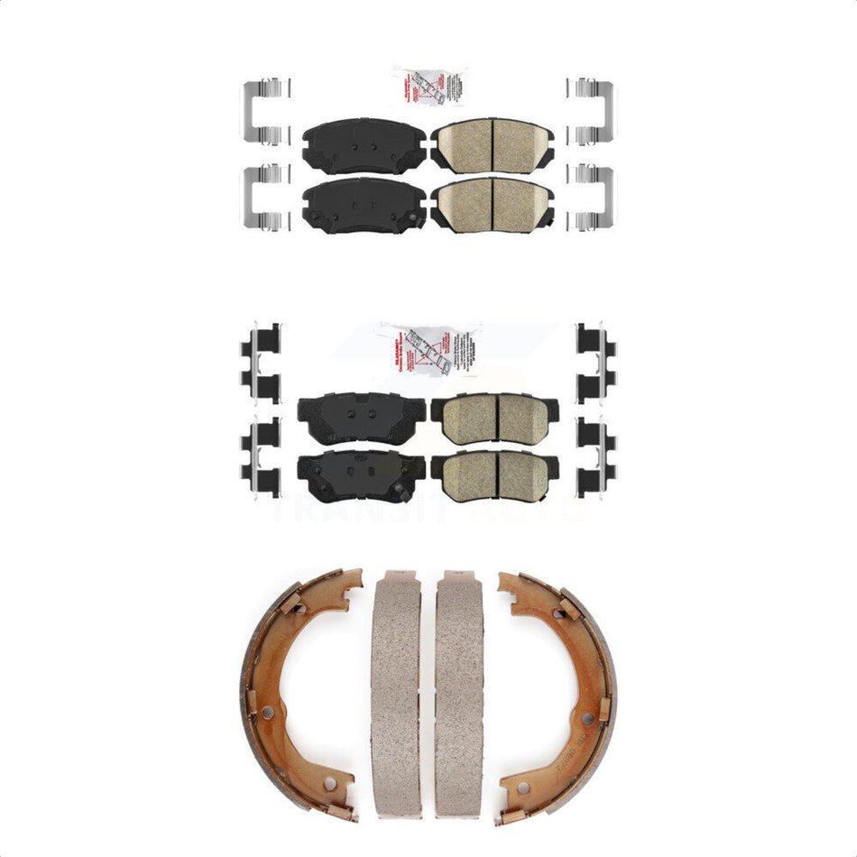Front Rear Ceramic Disc Brake Pads And Parking Shoes Kit For Hyundai Azera KNN-100663