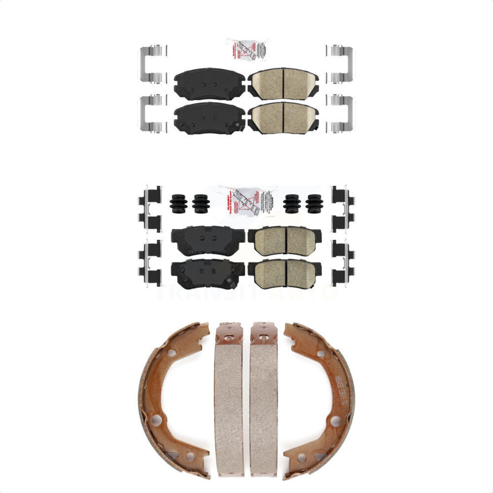 Front Rear Ceramic Disc Brake Pads And Parking Shoes Kit For Hyundai Sonata KNN-100665
