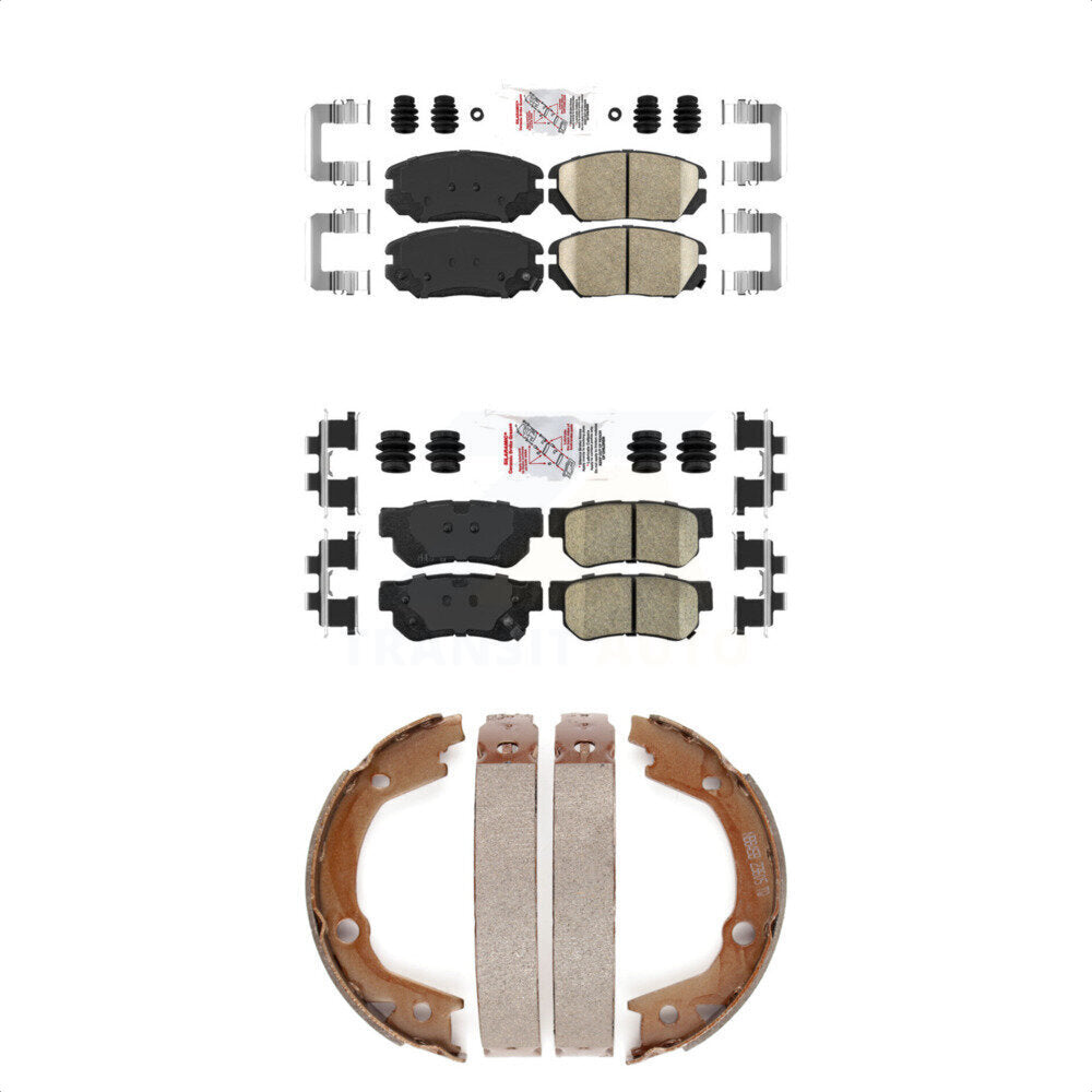 Front Rear Ceramic Disc Brake Pads And Parking Shoes Kit For Hyundai Sonata KNN-100666