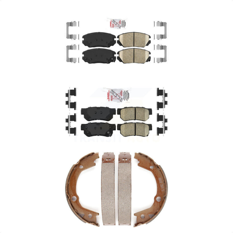 Front Rear Ceramic Disc Brake Pads And Parking Shoes Kit For Hyundai Sonata KNN-100667