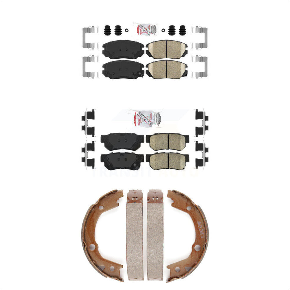 Front Rear Ceramic Disc Brake Pads And Parking Shoes Kit For Hyundai Sonata KNN-100668
