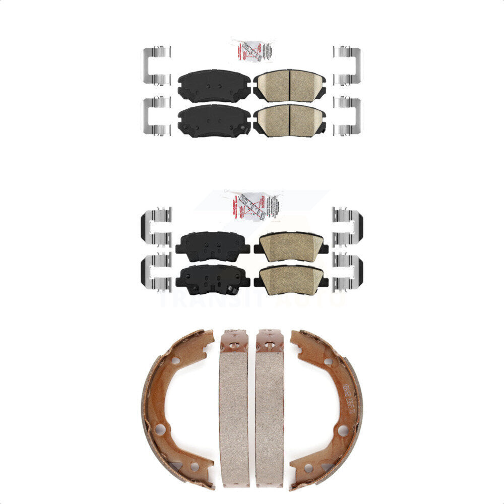 Front Rear Ceramic Disc Brake Pads And Parking Shoes Kit For Hyundai Sonata KNN-100669