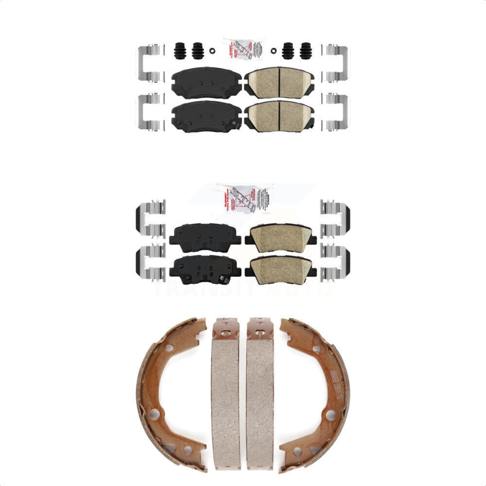 Front Rear Ceramic Disc Brake Pads And Parking Shoes Kit For Hyundai Sonata KNN-100670