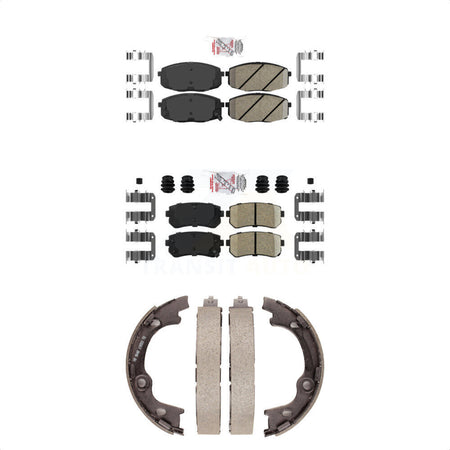 Front Rear Ceramic Disc Brake Pads And Parking Shoes Kit For Hyundai Elantra KNN-100673