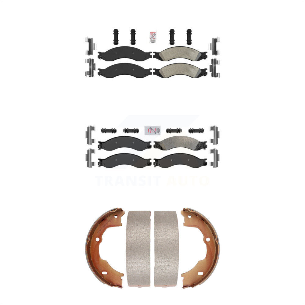 Front Rear Semi-Metallic Disc Brake Pads And Parking Shoes Kit For GMC C4500 KNN-100682
