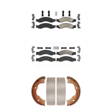 Front Rear Semi-Metallic Disc Brake Pads And Parking Shoes Kit For GMC C4500 KNN-100682