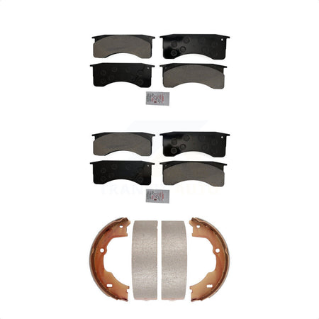 Front Rear Semi-Metallic Disc Brake Pads And Parking Shoes Kit For GMC C5500 KNN-100683
