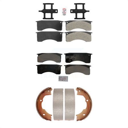 Front Rear Semi-Metallic Disc Brake Pads And Parking Shoes Kit For GMC C5500 KNN-100684