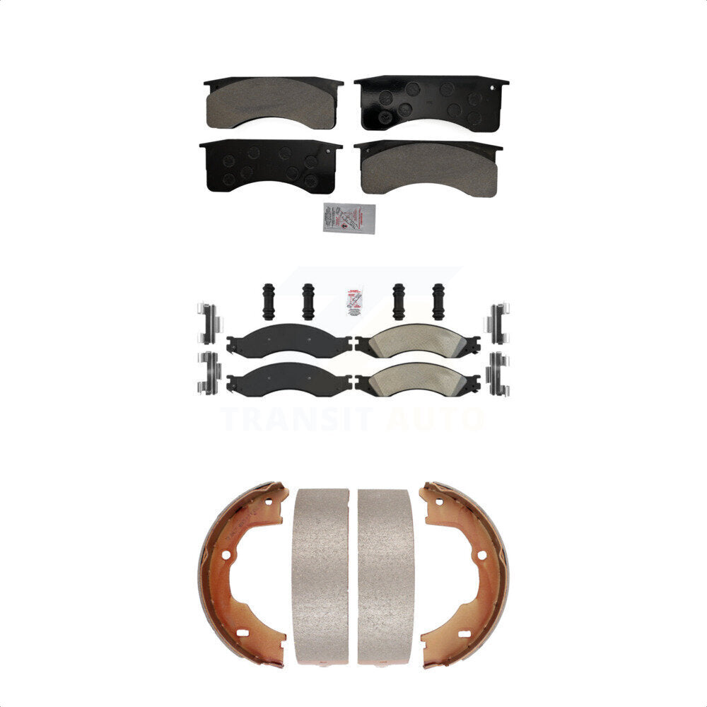 Front Rear Semi-Metallic Disc Brake Pads And Parking Shoes Kit For GMC C4500 KNN-100687