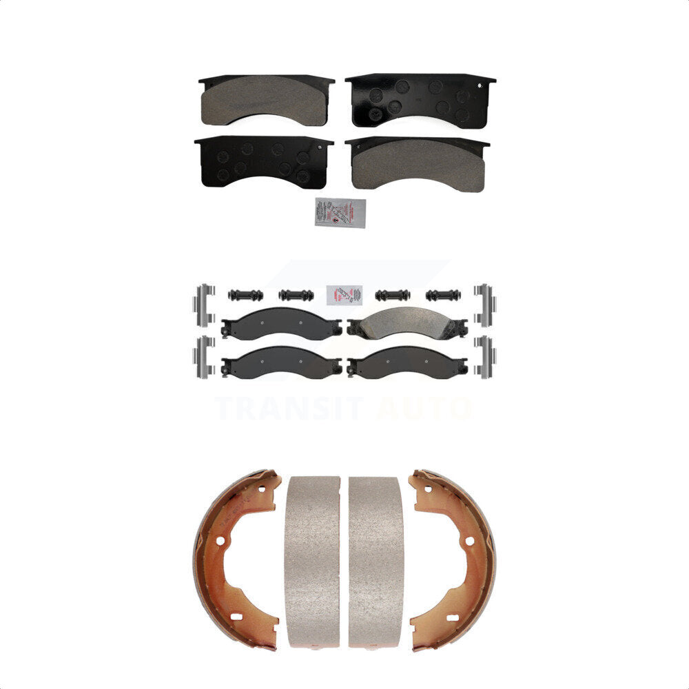 Front Rear Semi-Metallic Disc Brake Pads And Parking Shoes Kit For GMC C4500 KNN-100689