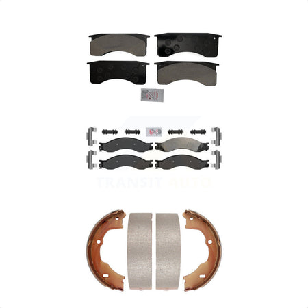 Front Rear Semi-Metallic Disc Brake Pads And Parking Shoes Kit For GMC C4500 KNN-100689