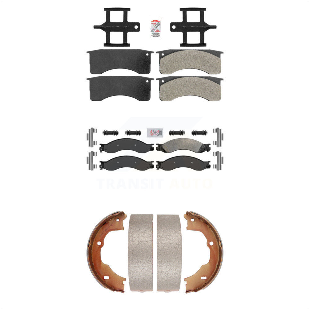 Front Rear Semi-Metallic Disc Brake Pads And Parking Shoes Kit For GMC C4500 KNN-100690