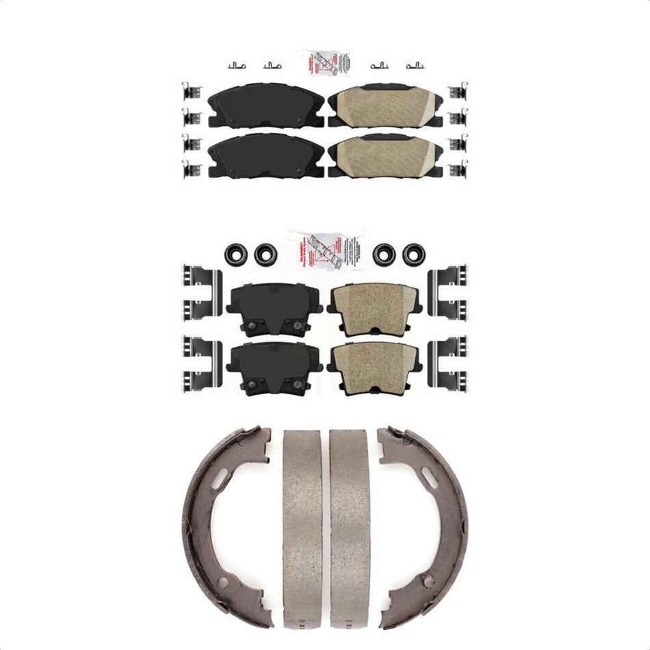 Front Rear Ceramic Disc Brake Pads And Parking Shoes Kit For Dodge Charger KNN-100702