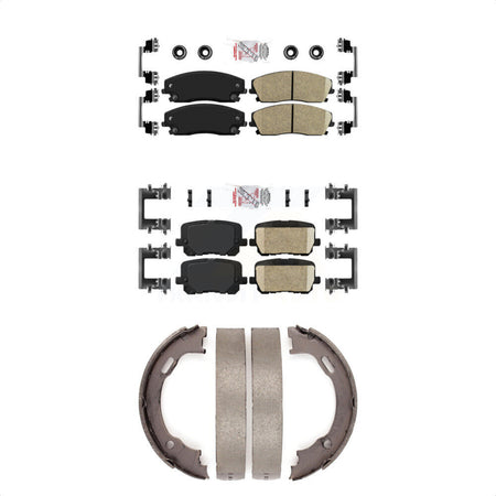 Front Rear Ceramic Disc Brake Pads And Parking Shoes Kit For Dodge Charger KNN-100703