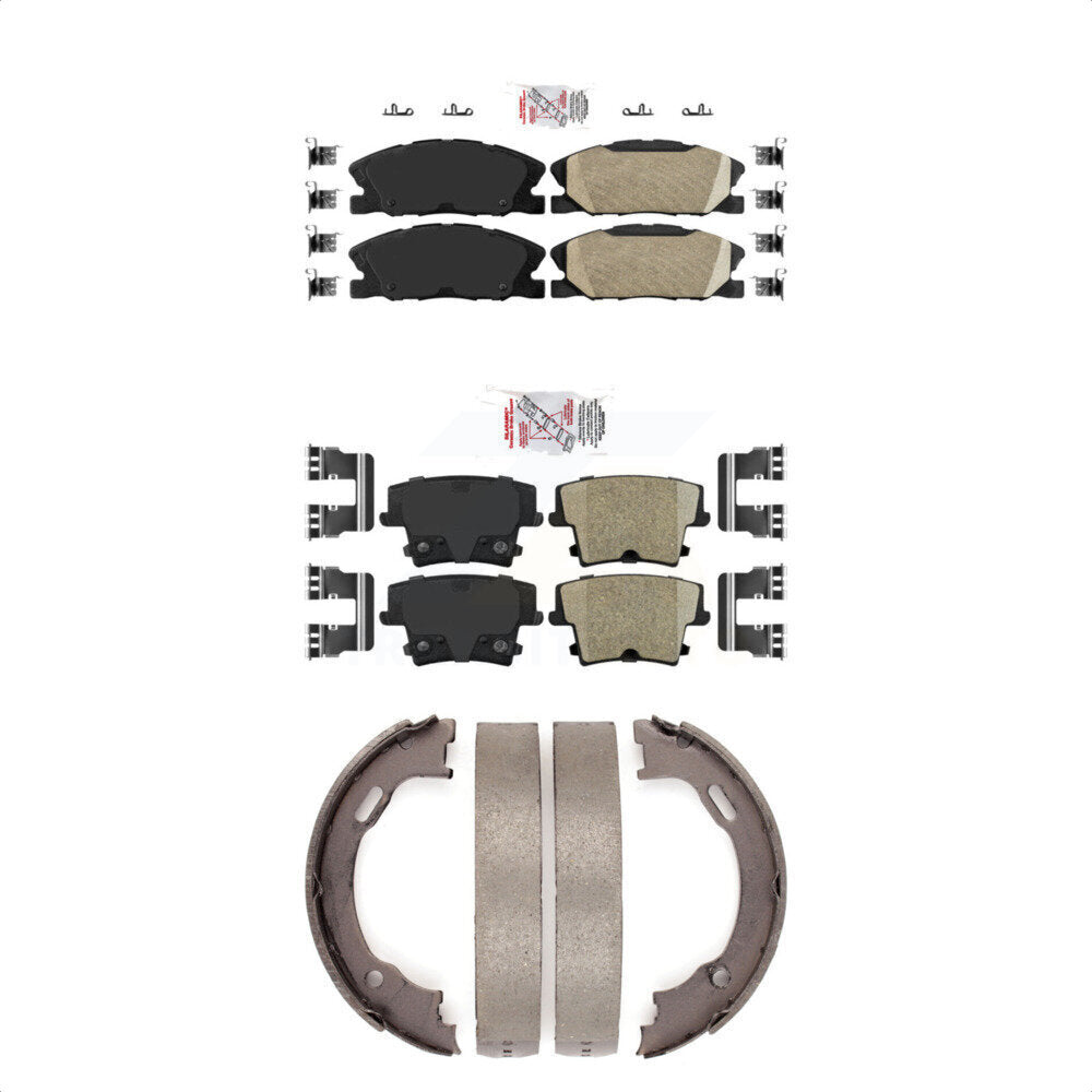Front Rear Ceramic Disc Brake Pads And Parking Shoes Kit For Dodge Charger KNN-100708