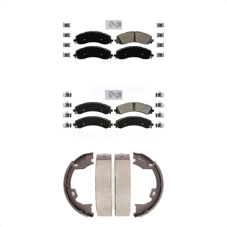 Front Rear Semi-Metallic Disc Brake Pads And Parking Shoes Kit For Ram 3500 KNN-100711