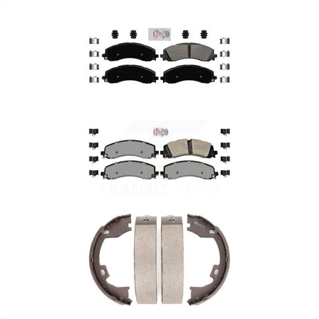 Front Rear Semi-Metallic Disc Brake Pads And Parking Shoes Kit For Ram 2500 KNN-100714