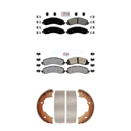 Front Rear Semi-Metallic Disc Brake Pads And Parking Shoes Kit For Ram 3500 KNN-100720