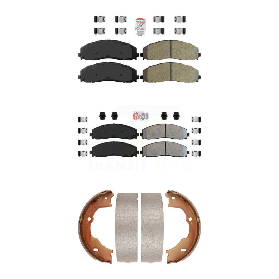 Front Rear Semi-Metallic Disc Brake Pads And Parking Shoes Kit For KNN-100722