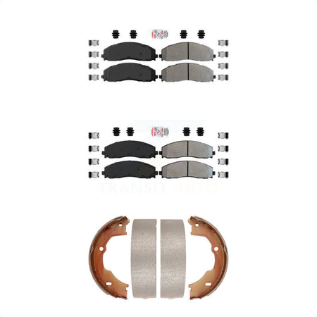 Front Rear Semi-Metallic Disc Brake Pads And Parking Shoes Kit For KNN-100723