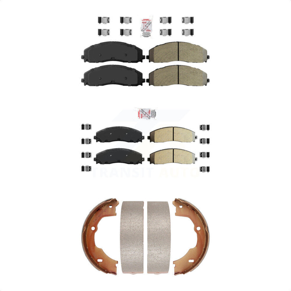 Front Rear Semi-Metallic Disc Brake Pads And Parking Shoes Kit For KNN-100724