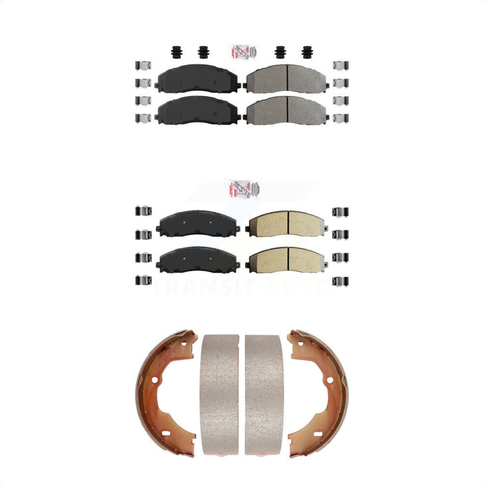 Front Rear Semi-Metallic Disc Brake Pads And Parking Shoes Kit For KNN-100725
