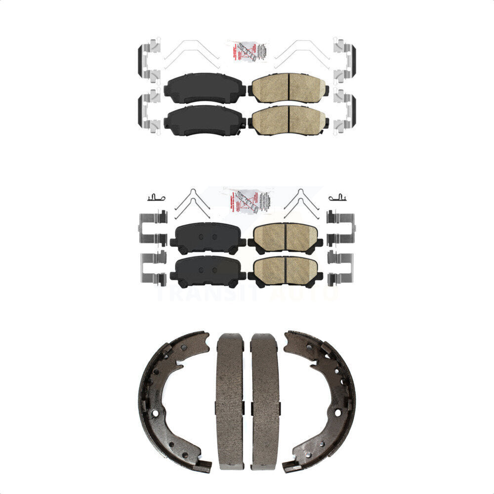 Front Rear Ceramic Disc Brake Pads And Parking Shoes Kit For Honda Odyssey KNN-100737
