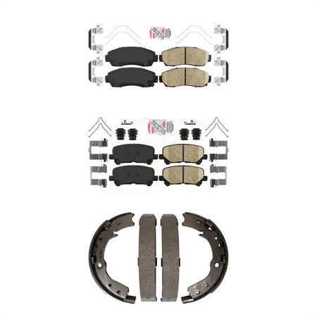 Front Rear Ceramic Disc Brake Pads And Parking Shoes Kit For Honda Odyssey KNN-100739