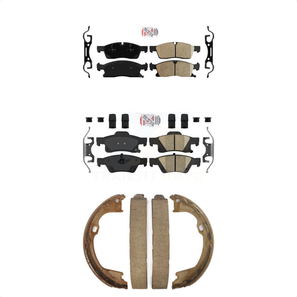 Front Rear Ceramic Disc Brake Pads And Parking Shoes Kit For Dodge Durango WK KNN-100747