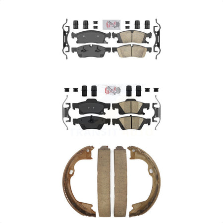 Front Rear Ceramic Disc Brake Pads And Parking Shoes Kit For Dodge Durango WK KNN-100748